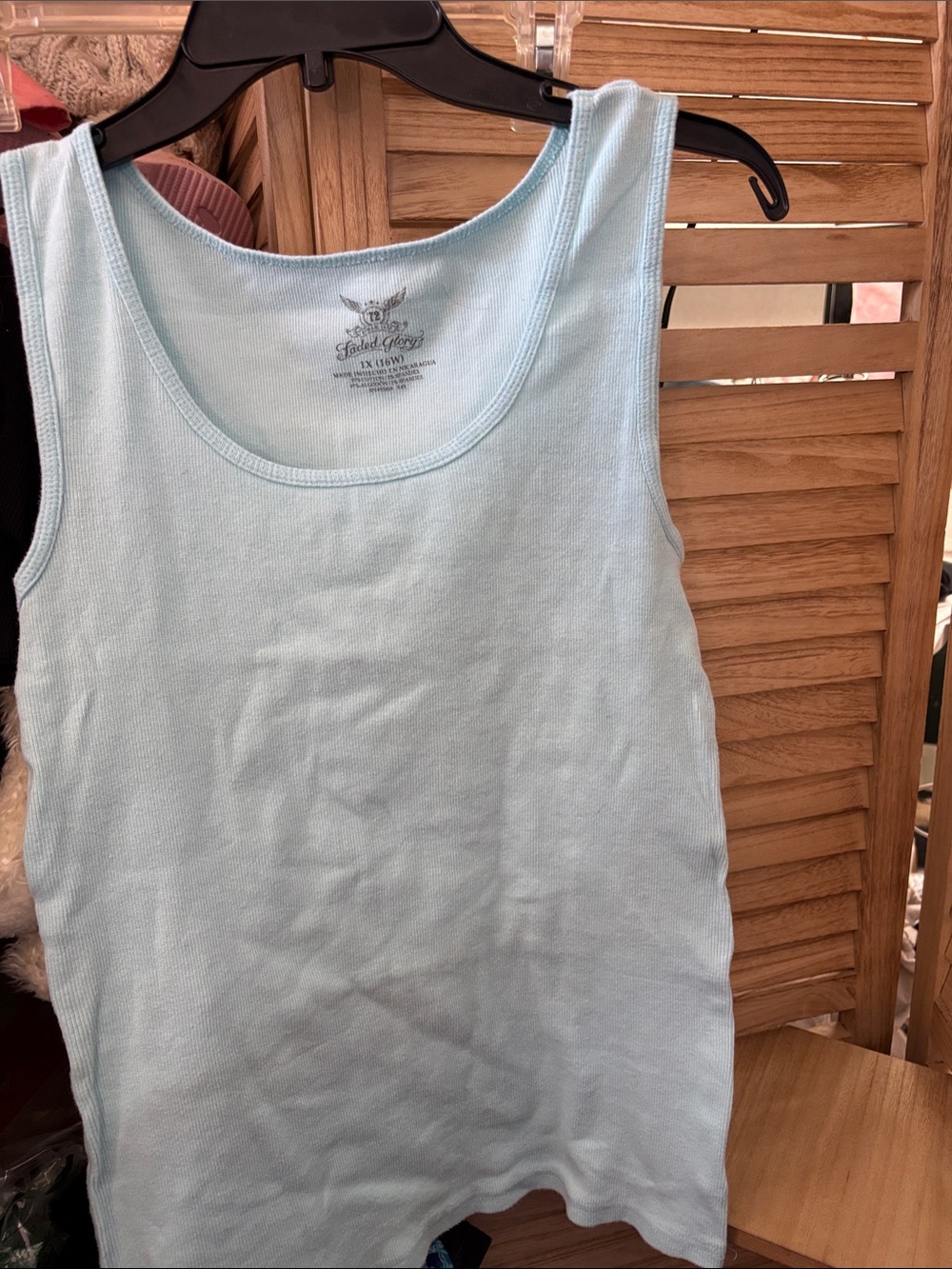 Faded Glory Light Scoop Neck Tank Top 1X